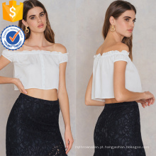 Venda quente Bonito Branco Off-Ombro Manga Curta Verão Top Fabricação Atacado Moda Feminina Vestuário (TA0088T)